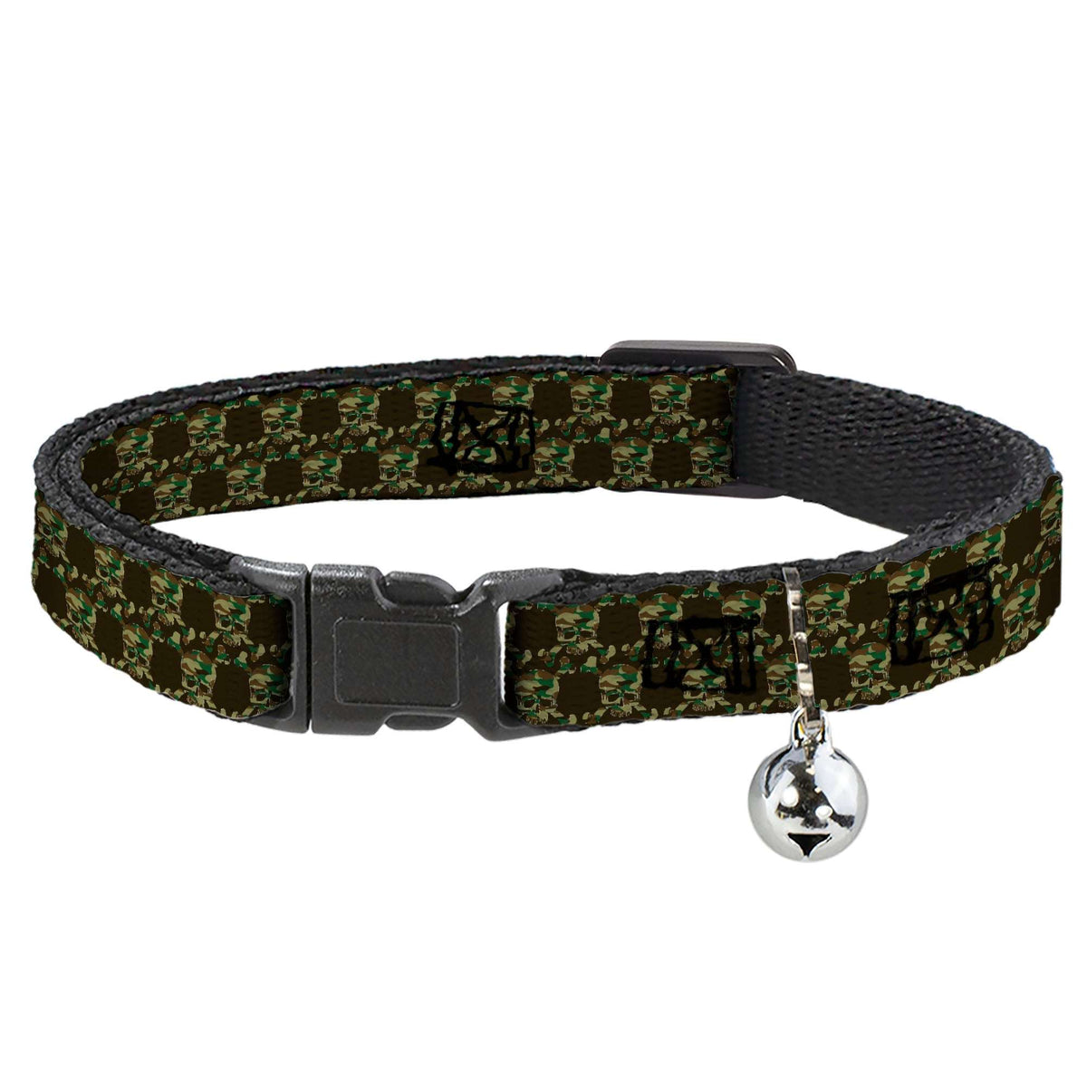 Cat Collar Breakaway - Top Skulls Black Camo Olive - Buckle-Down - Flyclothing LLC