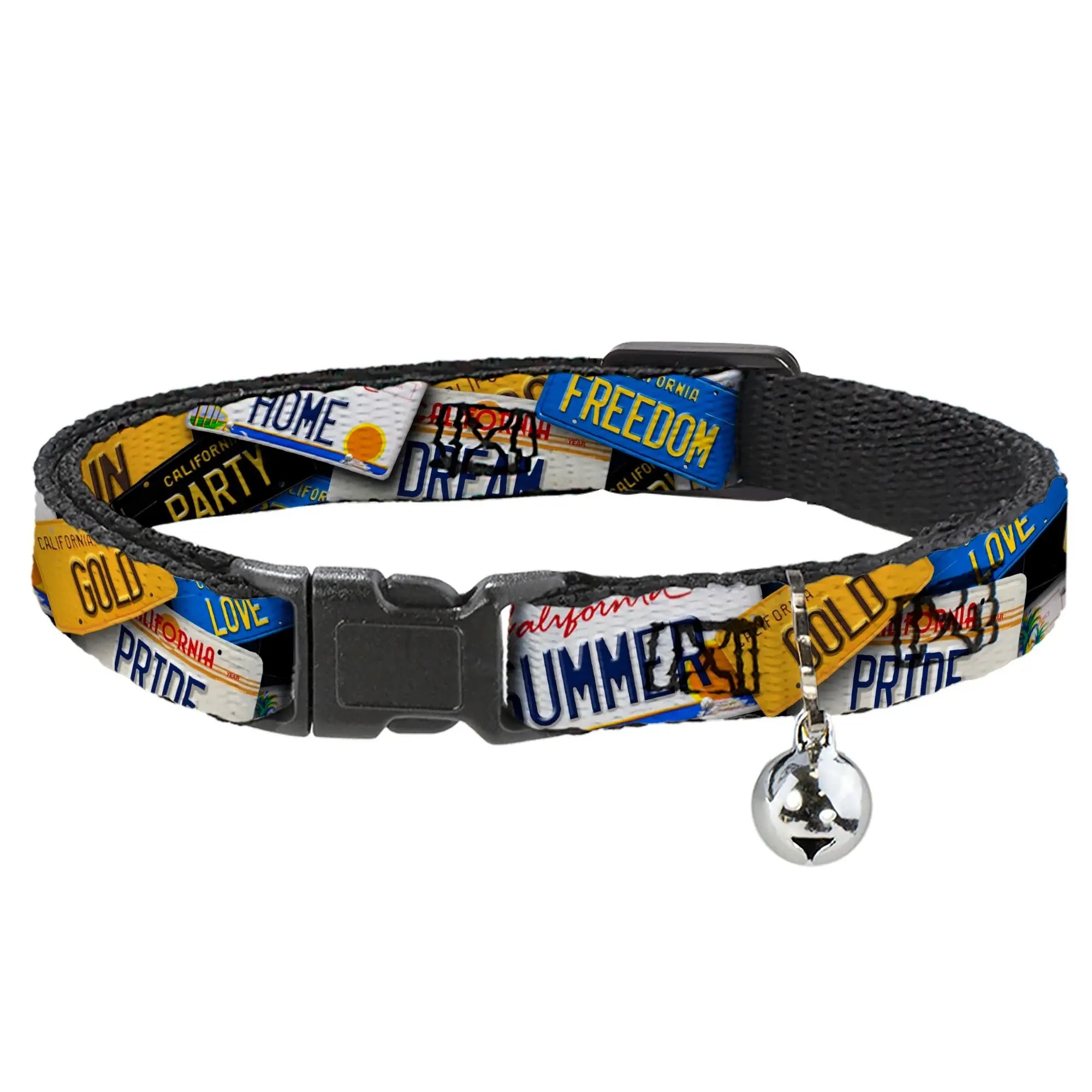 Cat Collar Breakaway - Cali License Plates Stacked - Buckle-Down - Flyclothing LLC