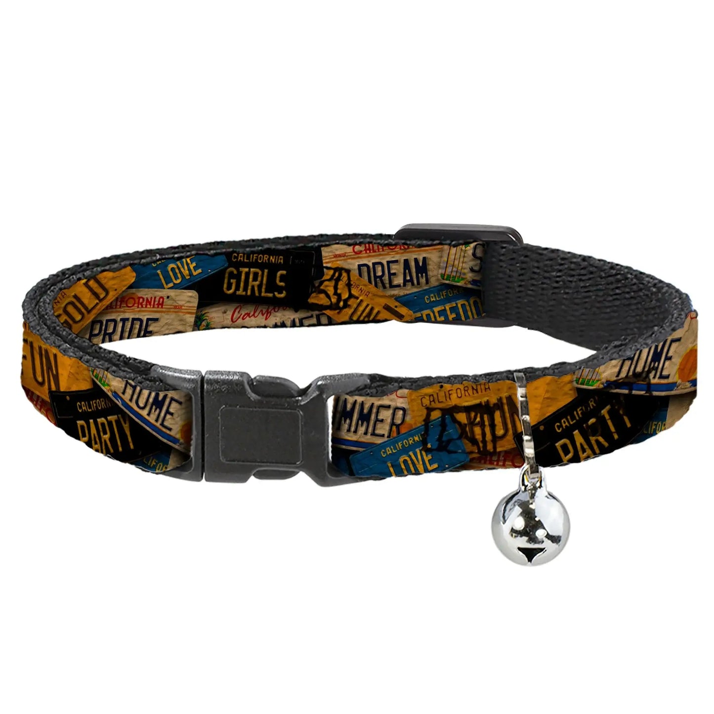 Cat Collar Breakaway - Cali License Plates Stacked Vintage - Buckle-Down - Flyclothing LLC