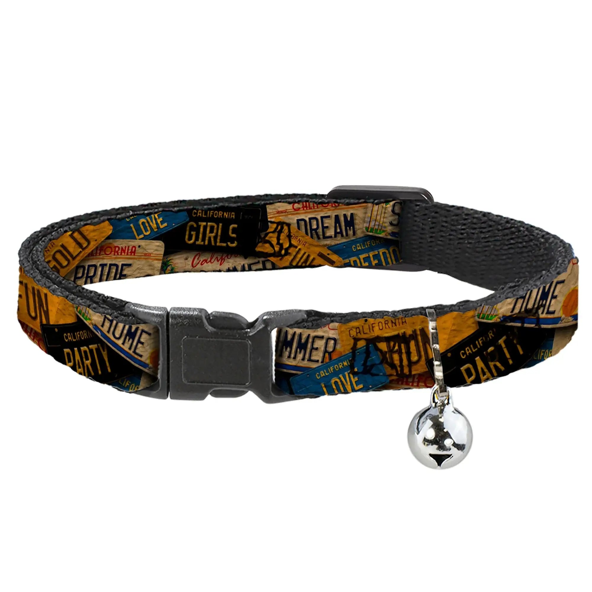Cat Collar Breakaway - Cali License Plates Stacked Vintage - Buckle-Down - Flyclothing LLC