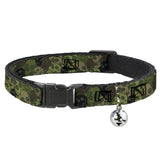 Cat Collar Breakaway - Camo Olive Skull Yard