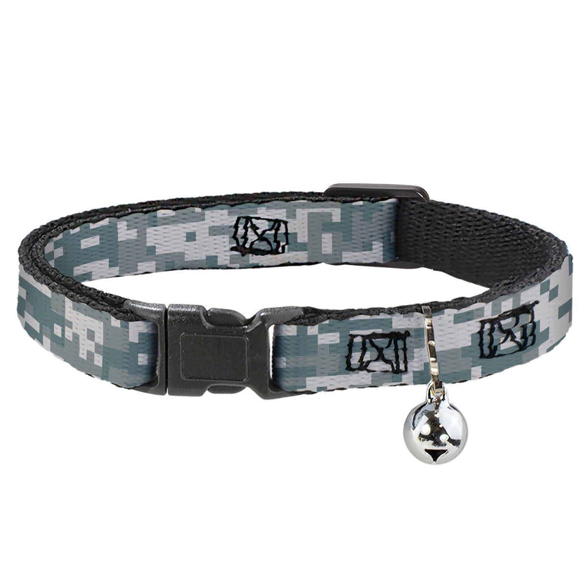 Cat Collar Breakaway - Digital Camo2 Grays