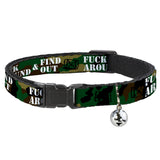 Cat Collar Breakaway - FAFO FUCK AROUND & FIND OUT Stencil Camo White