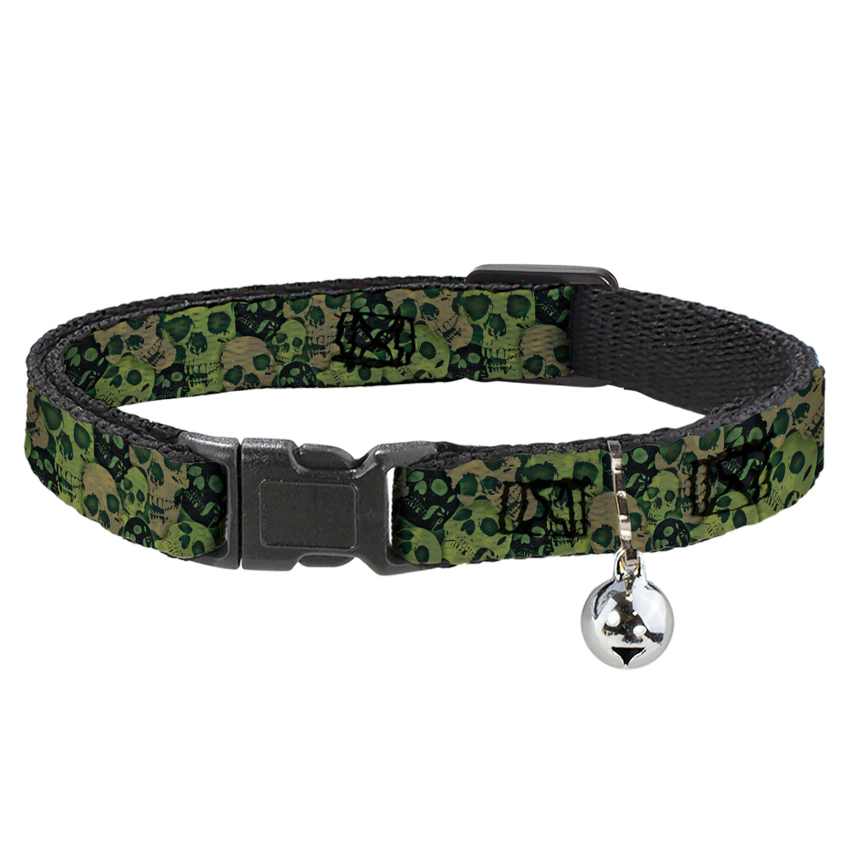 Cat Collar Breakaway - Camo Olive Black Skull Yard2 - Buckle-Down - Flyclothing LLC