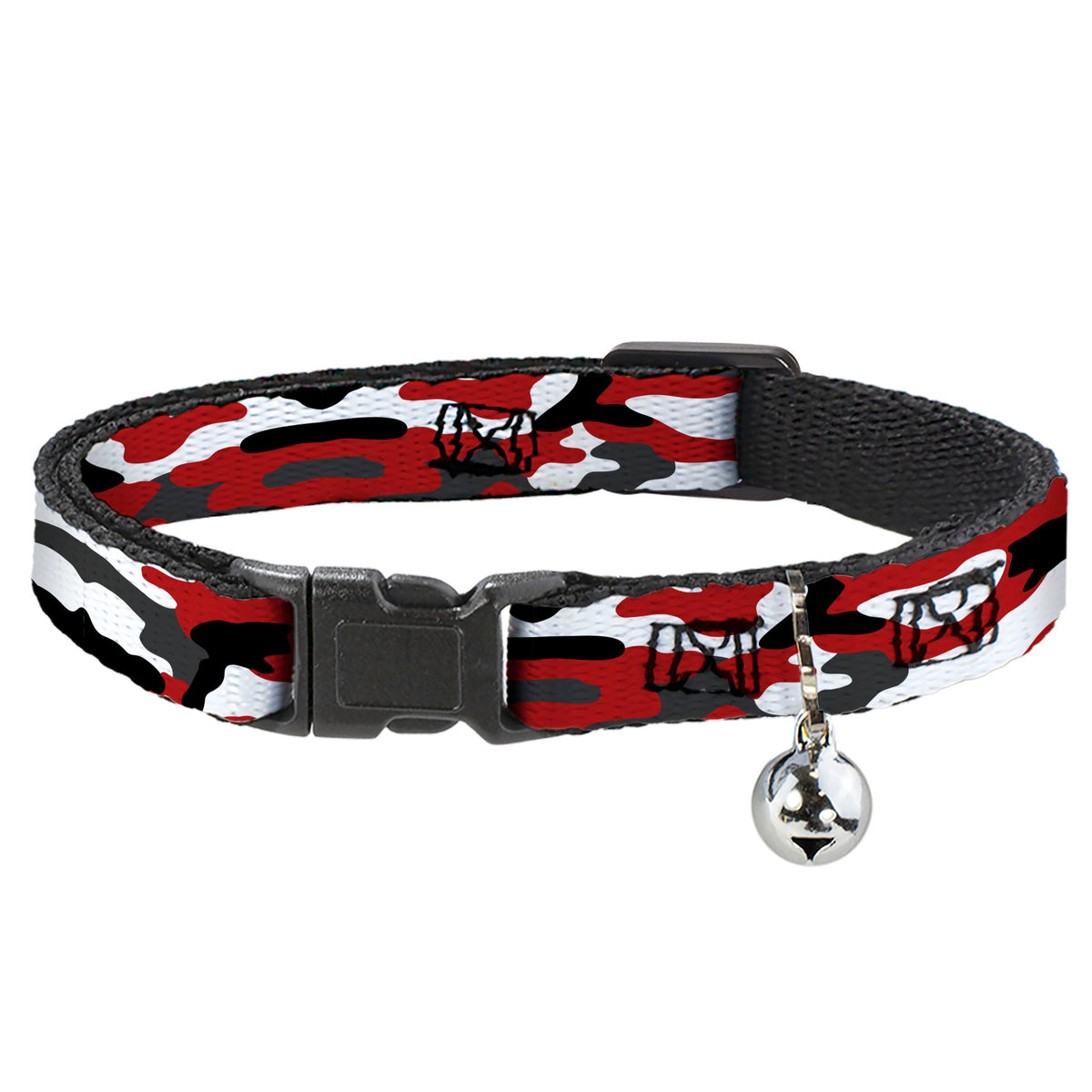 Cat Collar Breakaway - Camo Red Black Gray White