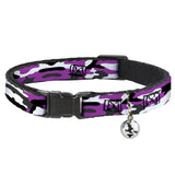 Cat Collar Breakaway - Camo Purple Black Gray White - Buckle-Down - Flyclothing LLC