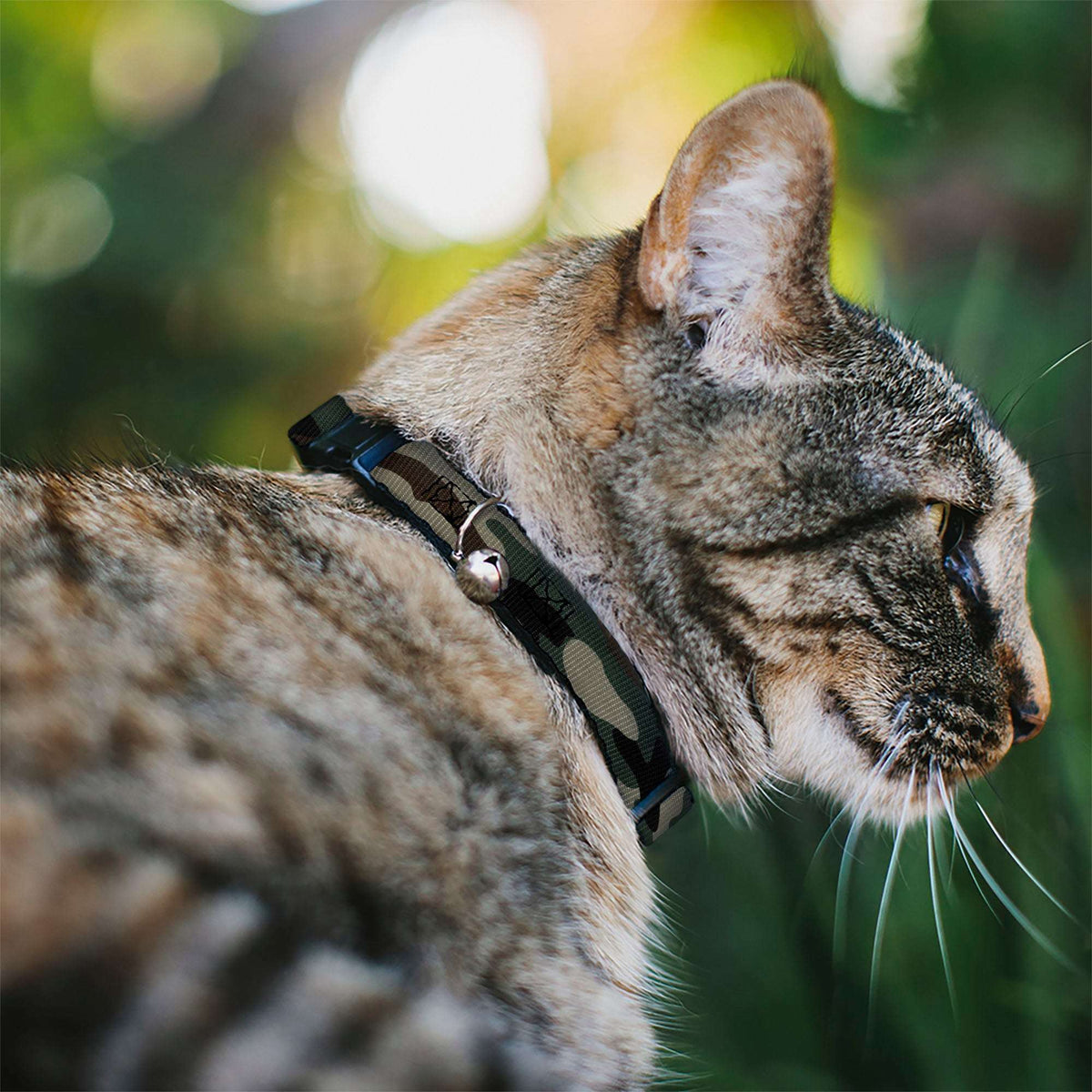 Breakaway Cat Collar with Bell - Camo Olive3