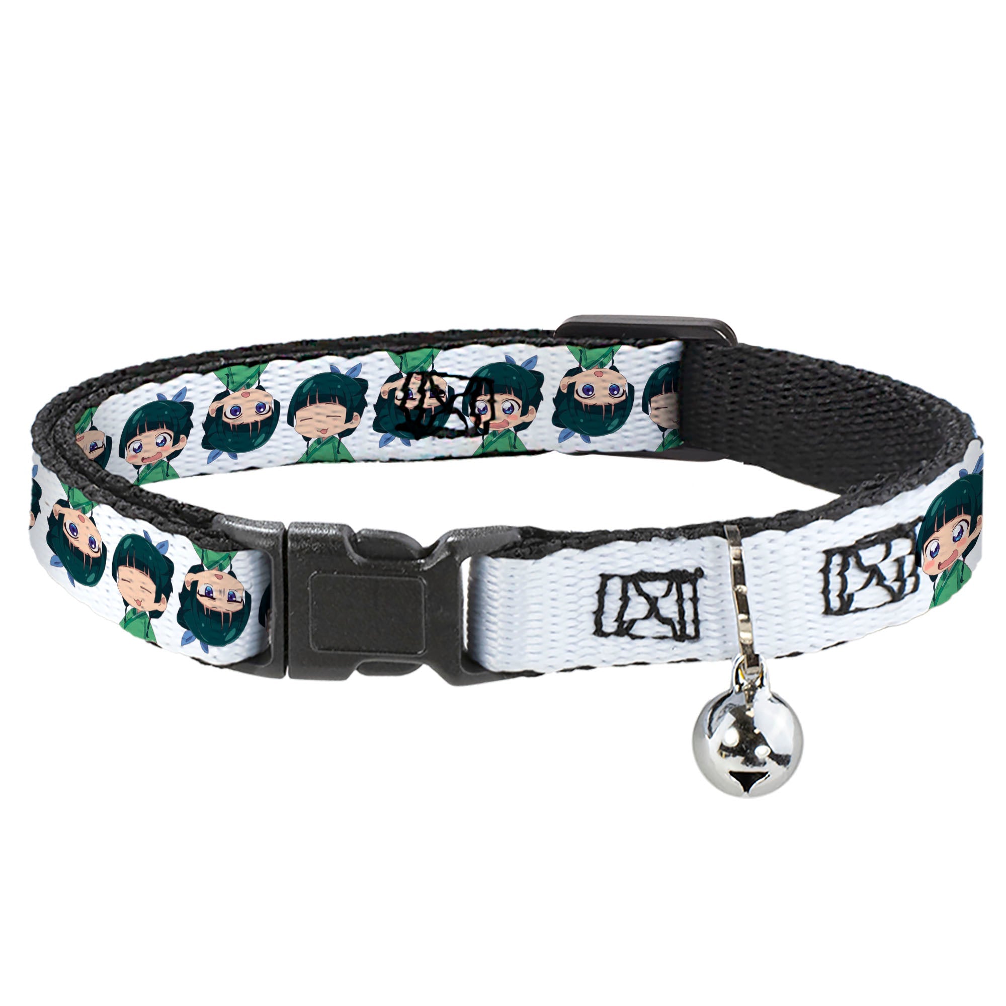 Breakaway Cat Collar with Bell - The Apothecary Diaries Chibi Maomao Expressions Flip White