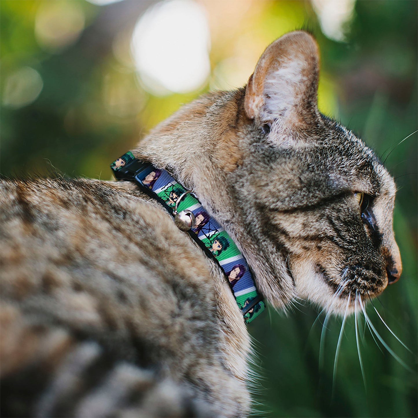 Breakaway Cat Collar with Bell - The Apothecary Diaries Jinshi and Maomao Pose Blocks White/Blue/Green