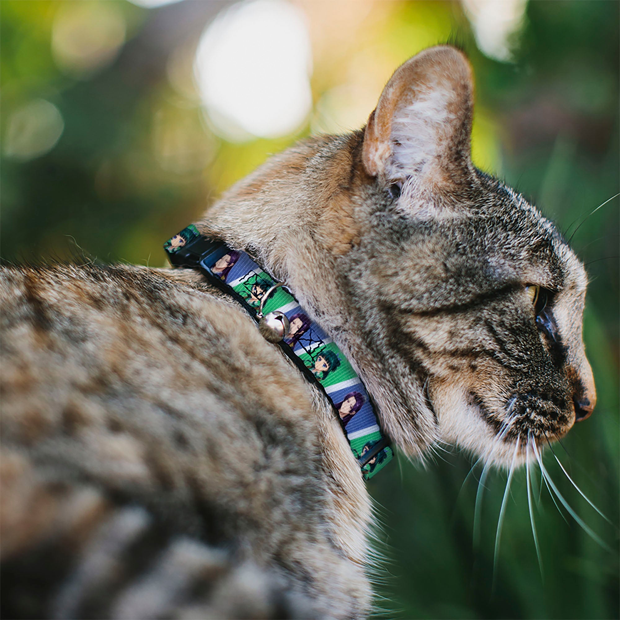 Breakaway Cat Collar with Bell - The Apothecary Diaries Jinshi and Maomao Pose Blocks White/Blue/Green
