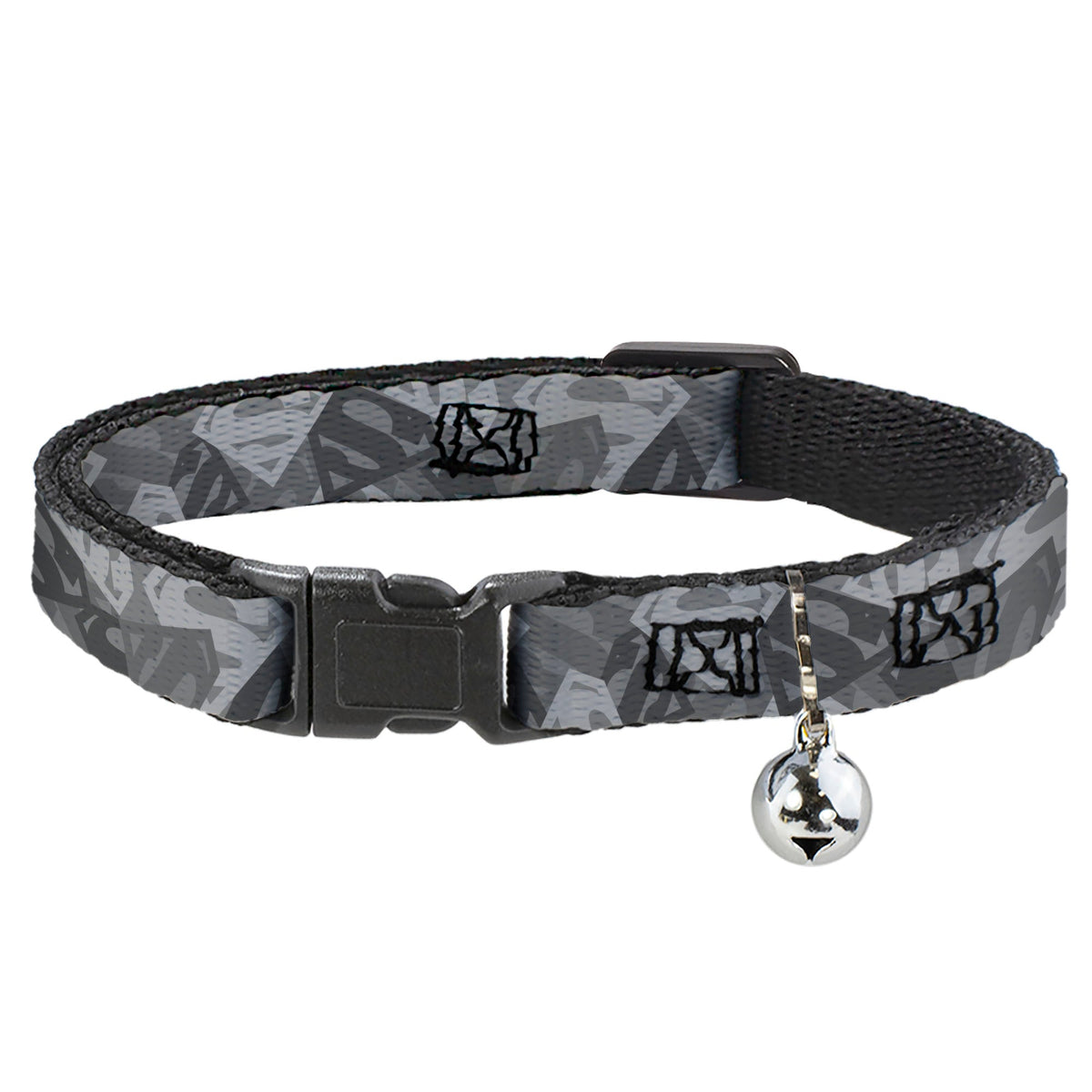 Cat Collar Breakaway - Superman Shield Camouflage Grays - Buckle-Down - Flyclothing LLC
