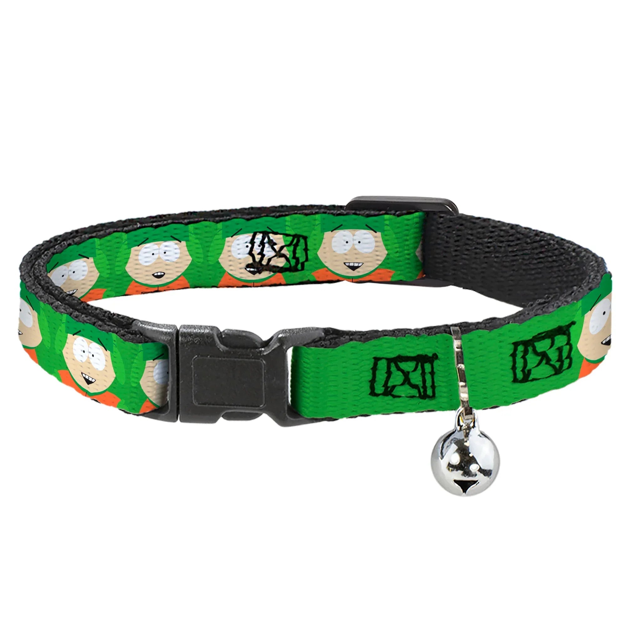 Breakaway Cat Collar with Bell - South Park Kyle Expressions Greens - Buckle-Down - Flyclothing LLC