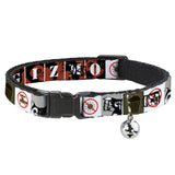 Cat Collar Breakaway - Gremlins GIZMO Poses Rules Blocks Red Greens Grays White