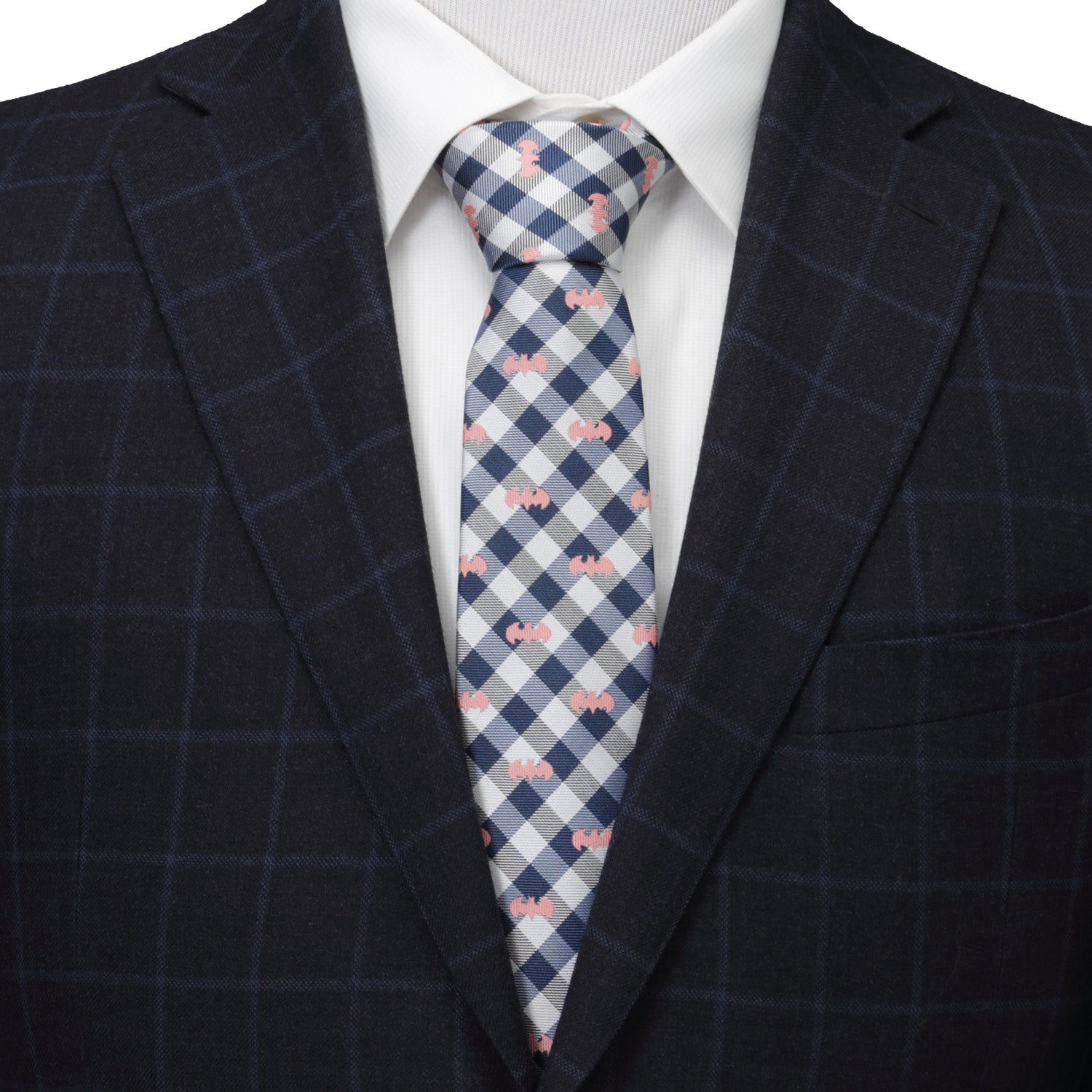 DC Batman Plaid Navy Men's Tie - Cufflinks.com - Flyclothing LLC