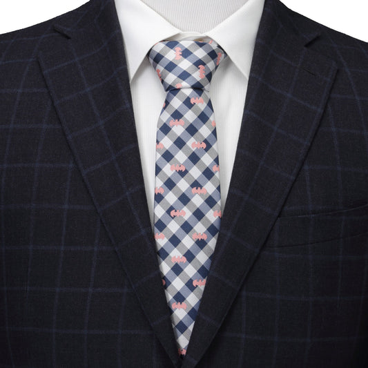 DC Batman Plaid Navy Men's Tie