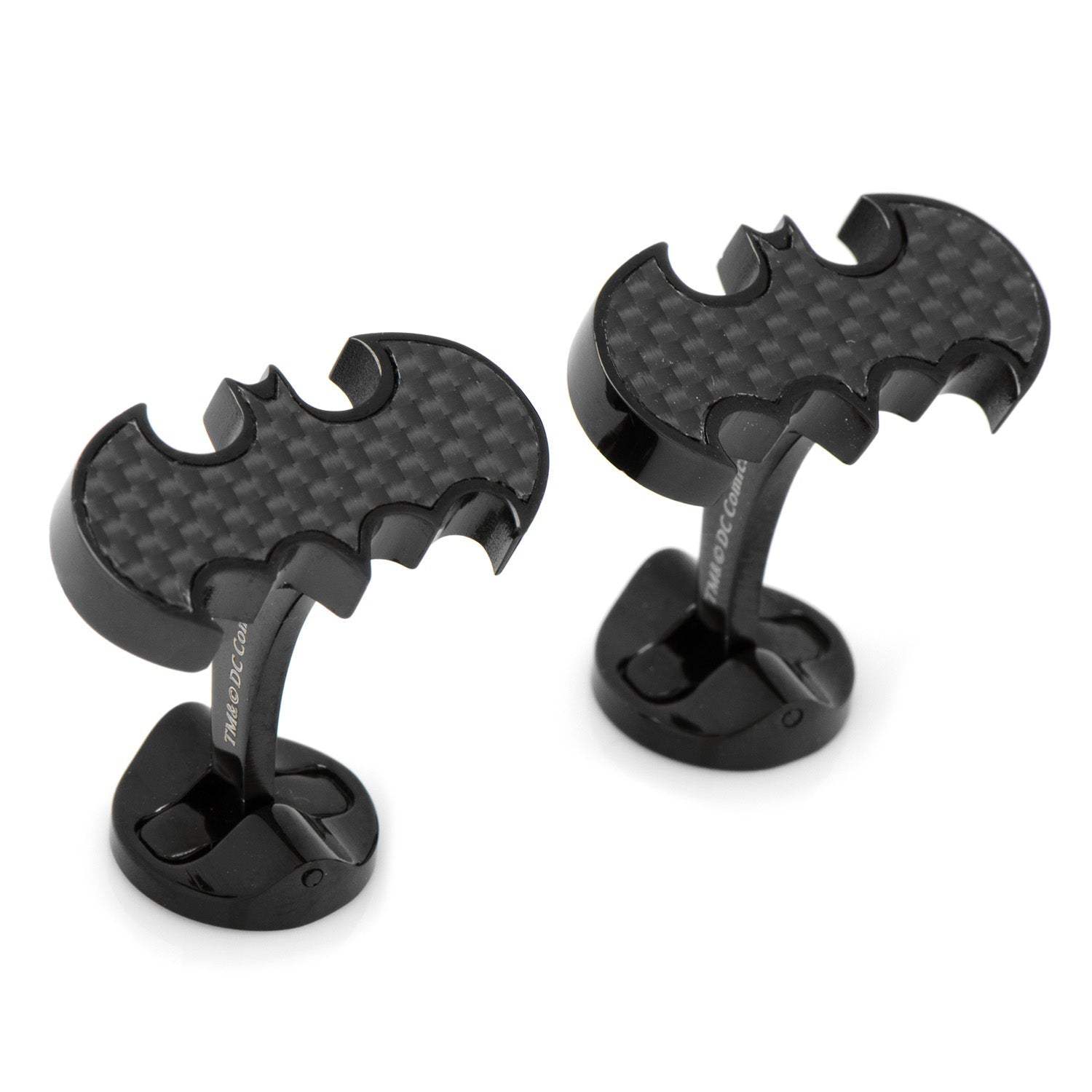 DC Batman Stainless Steel Carbon Fiber Cufflinks - Cufflinks.com - Flyclothing LLC