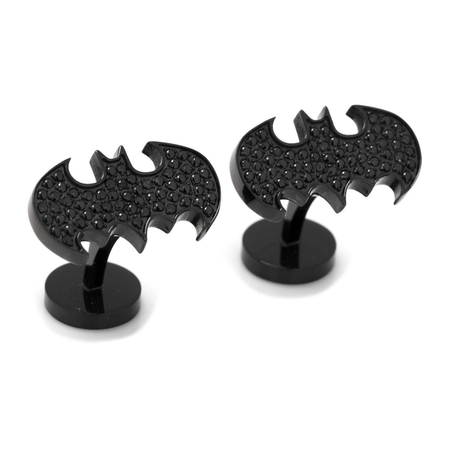 DC Batman Stainless Steel Black Pave Crystal Cufflinks - Cufflinks.com - Flyclothing LLC
