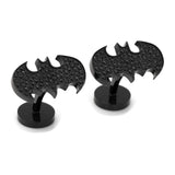 DC Batman Stainless Steel Black Pave Crystal Cufflinks - Cufflinks.com - Flyclothing LLC