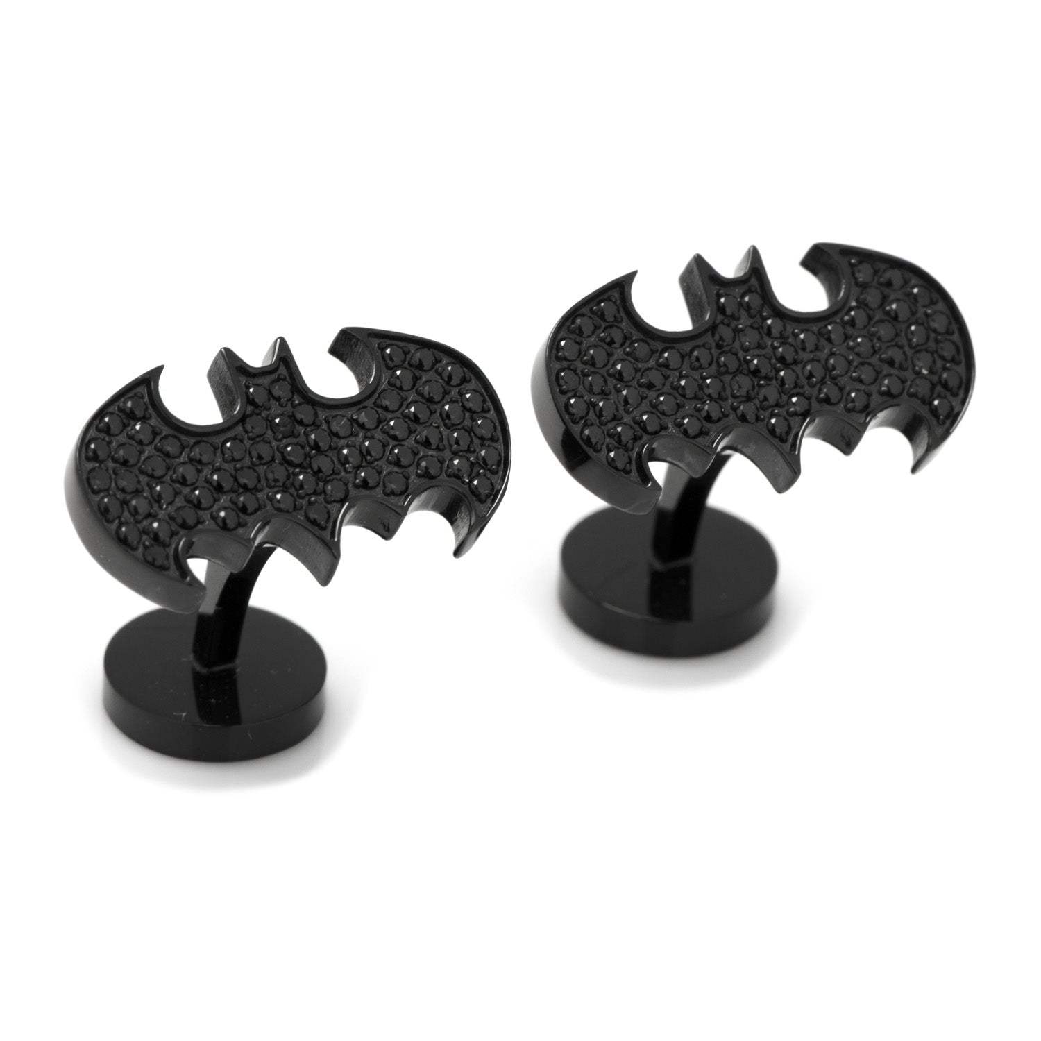 DC Batman Stainless Steel Black Pave Crystal Cufflinks - Cufflinks.com - Flyclothing LLC