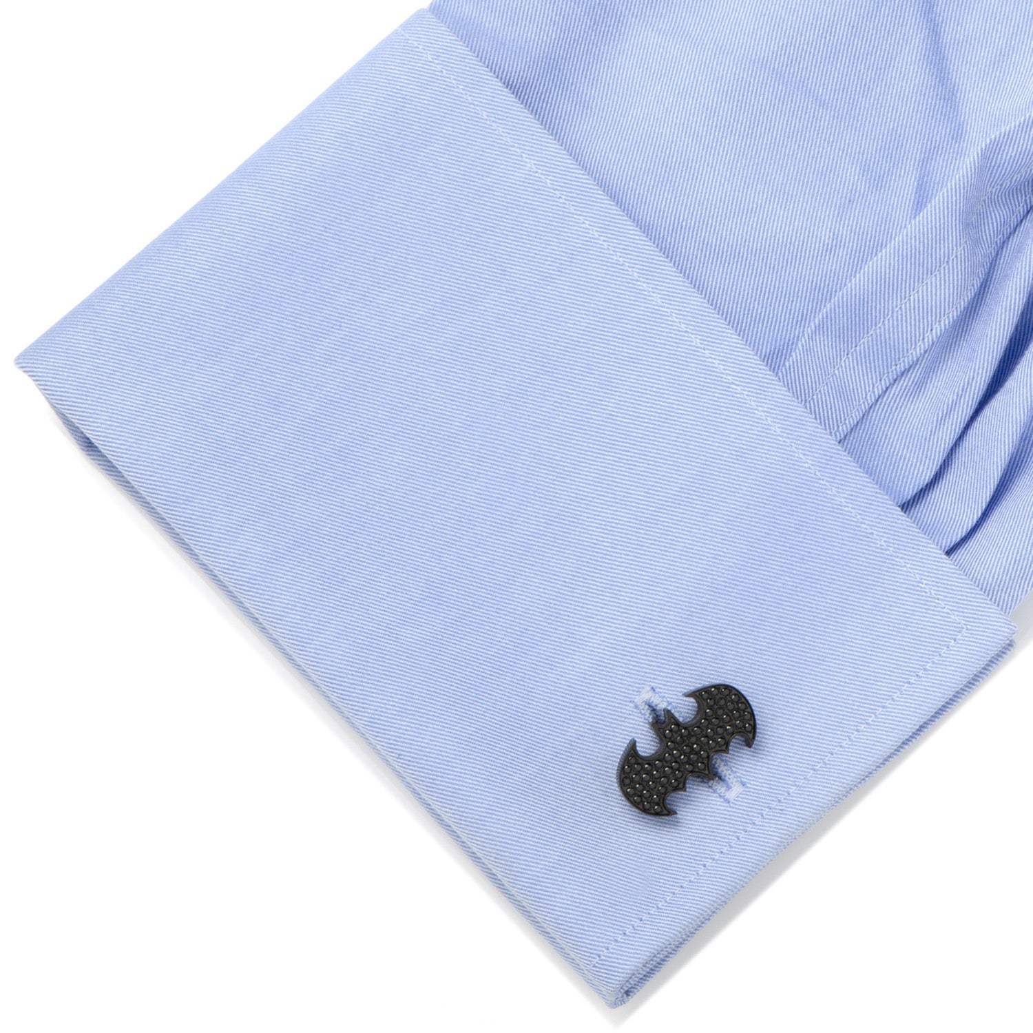 DC Batman Stainless Steel Black Pave Crystal Cufflinks - Cufflinks.com - Flyclothing LLC