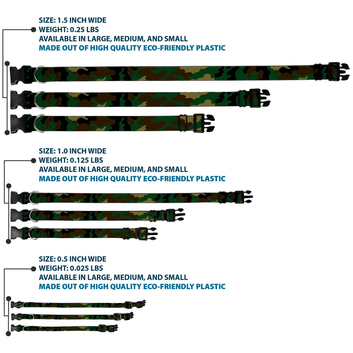Plastic Clip Collar - Camo Olive