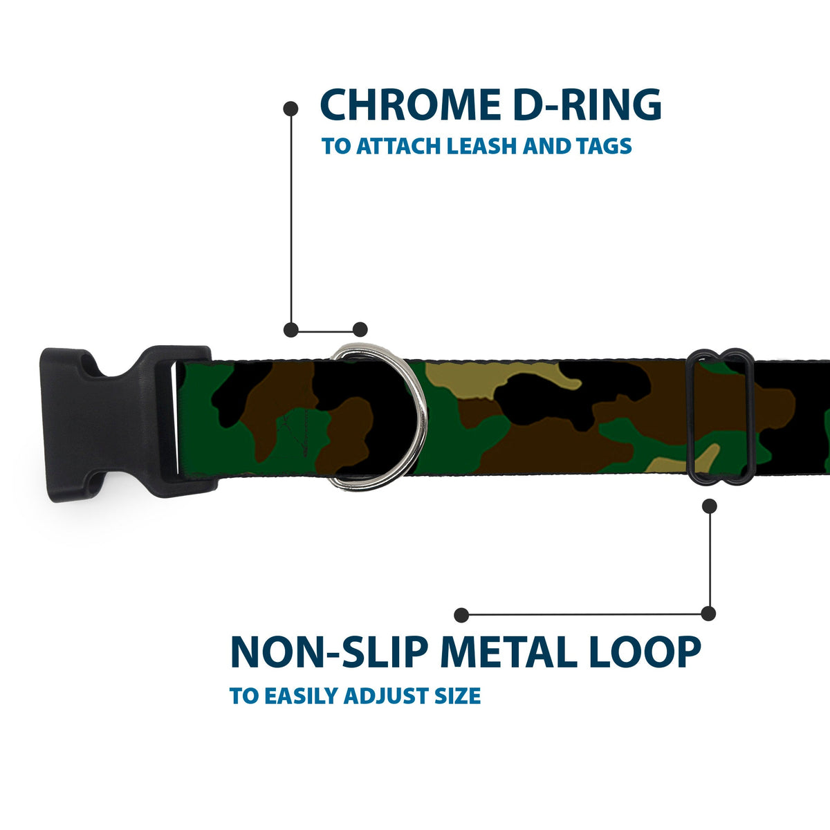Plastic Clip Collar - Camo Olive