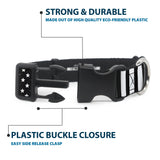 Plastic Clip Collar - American Flag CLOSE-UP Black/White - Buckle-Down - Flyclothing LLC