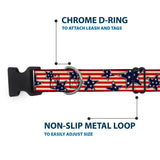 Plastic Clip Collar - Americana Stars & Stripes Red/White/Blue/White - Buckle-Down - Flyclothing LLC