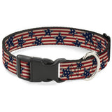 Plastic Clip Collar - Americana Stars & Stripes Red/White/Blue/White - Buckle-Down - Flyclothing LLC