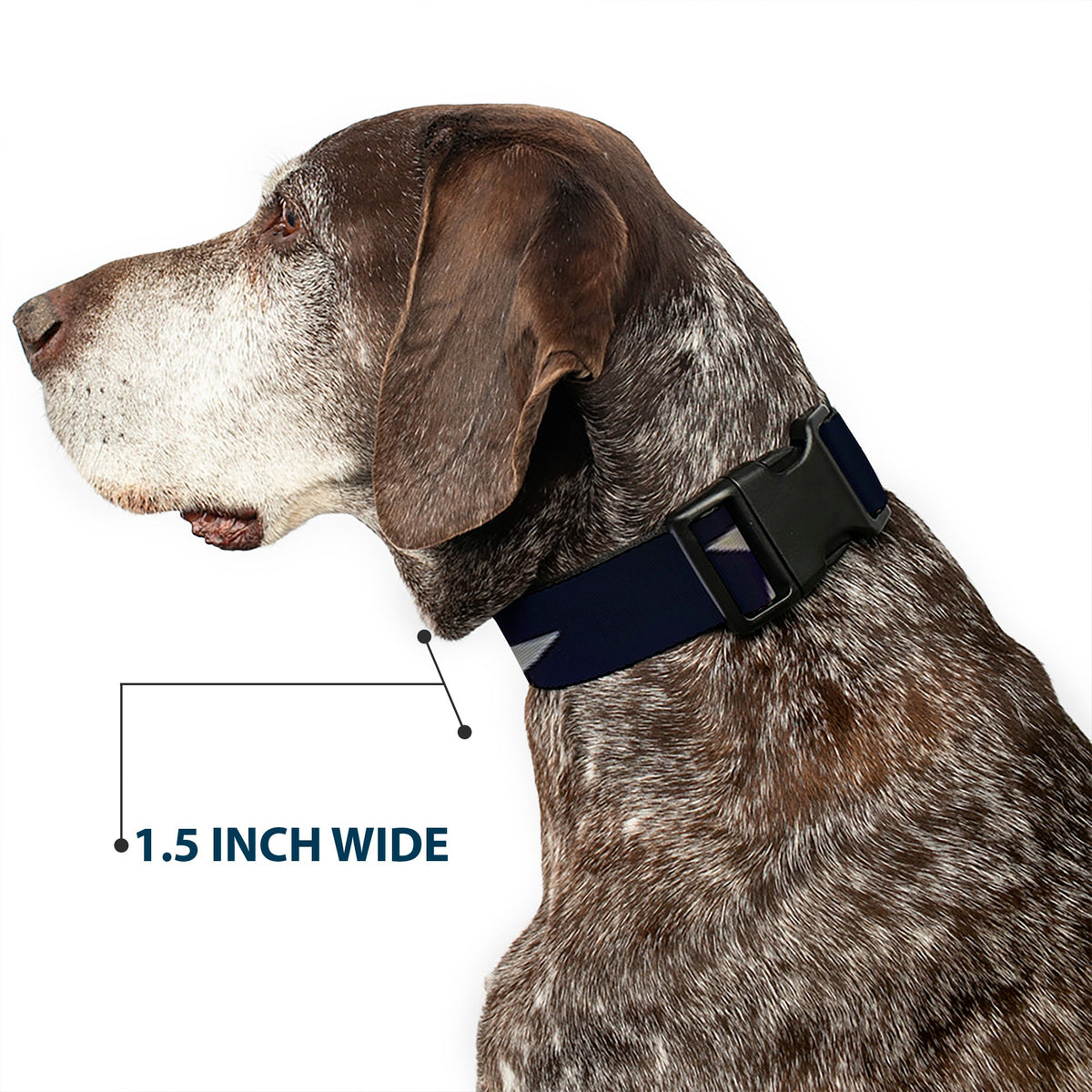 Plastic Clip Collar - American Flag Vivid Stars CLOSE-UP Blue/White