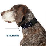 Plastic Clip Collar - American Flag Vivid Stars Blue/White - Buckle-Down - Flyclothing LLC