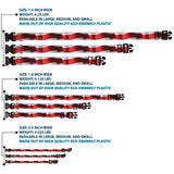 Plastic Clip Collar - American Flag Vivid Stripes CLOSE-UP Red/White