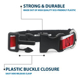 Plastic Clip Collar - American Flag Vivid Stripes CLOSE-UP Red/White