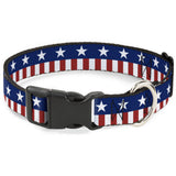 Plastic Clip Collar - Americana Stars & Stripes2 Blue/White/Red/White - Buckle-Down - Flyclothing LLC
