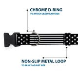 Plastic Clip Collar - Americana Stars & Stripes2 Black/White - Buckle-Down - Flyclothing LLC