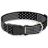 Plastic Clip Collar - Americana Stars & Stripes2 Black/White - Buckle-Down - Flyclothing LLC