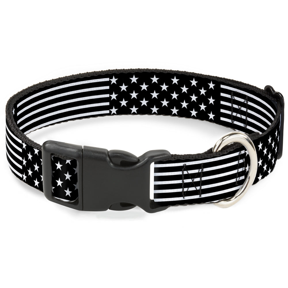 Plastic Clip Collar - Americana Stars & Stripes2 Black/White - Buckle-Down - Flyclothing LLC