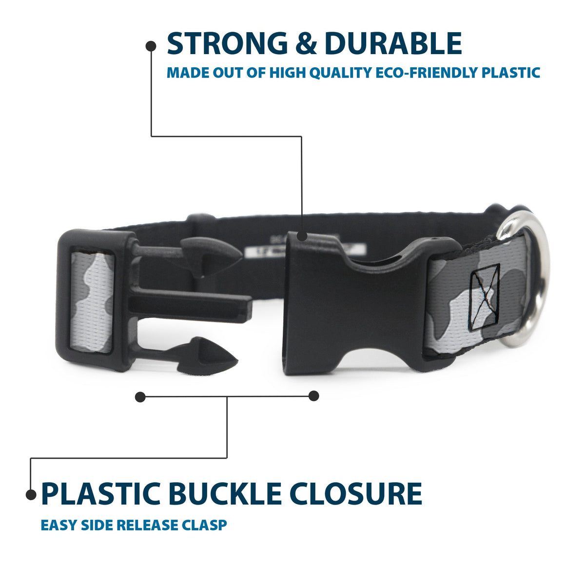 Plastic Clip Collar - Camo White