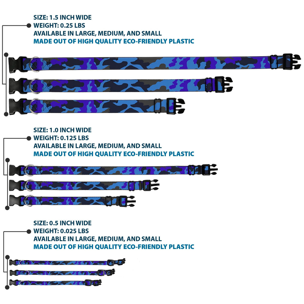 Plastic Clip Collar - Camo Blue - Buckle-Down - Flyclothing LLC