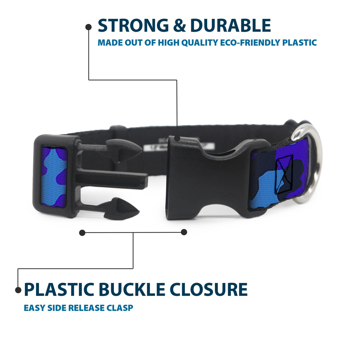 Plastic Clip Collar - Camo Blue - Buckle-Down - Flyclothing LLC