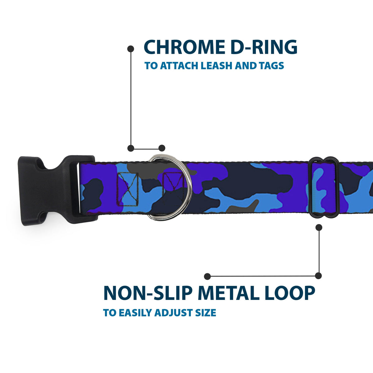 Plastic Clip Collar - Camo Blue - Buckle-Down - Flyclothing LLC