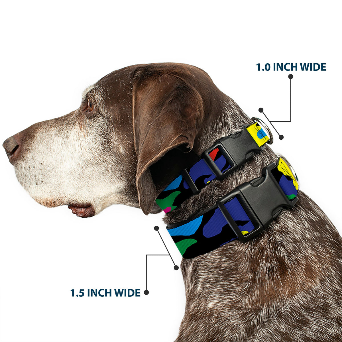 Plastic Clip Collar - Camo Multi Neon