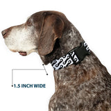 Plastic Clip Collar - Diagonal Handlebar Mustaches White/Black - Buckle-Down - Flyclothing LLC