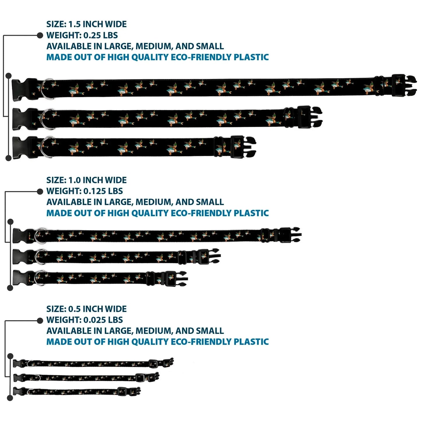Plastic Clip Collar - Flying Mallards Black - Buckle-Down - Flyclothing LLC