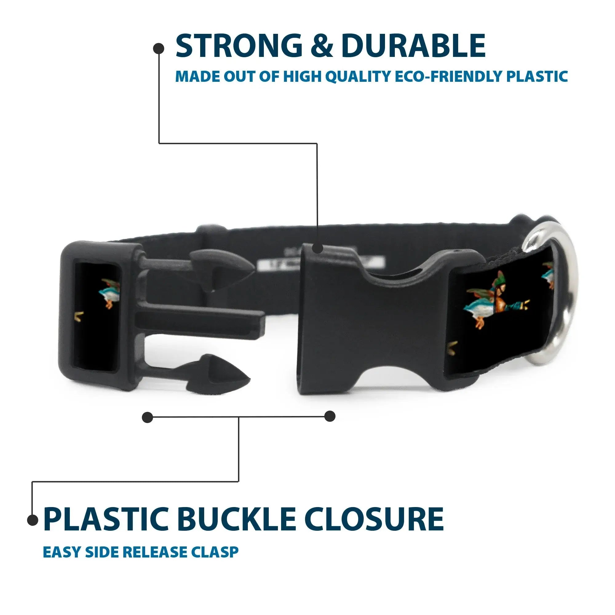 Plastic Clip Collar - Flying Mallards Black - Buckle-Down - Flyclothing LLC