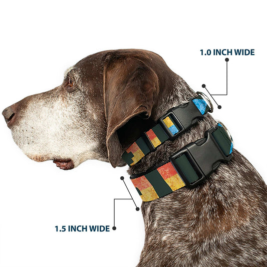 Plastic Clip Collar - Geometric8 Charcoal/Orange/Gold/Blue - Buckle-Down - Flyclothing LLC