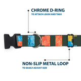 Plastic Clip Collar - Geometric8 Charcoal/Orange/Gold/Blue - Buckle-Down - Flyclothing LLC