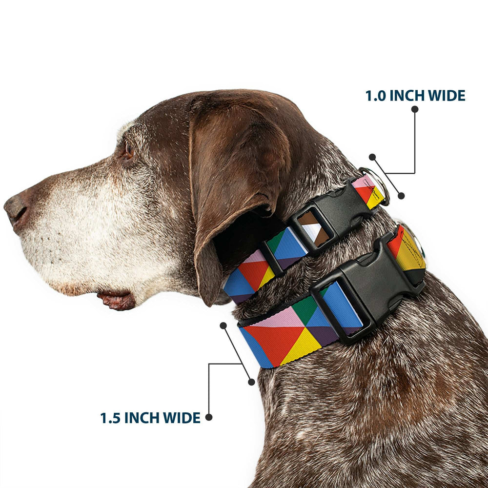 Plastic Clip Collar - Geometric Triangle Blocks Multi Color - Buckle-Down - Flyclothing LLC