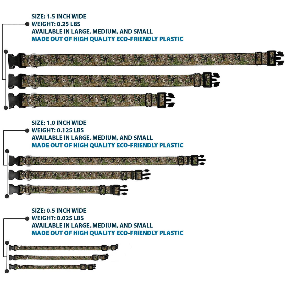 Plastic Clip Collar - Hunting Camo - Buckle-Down - Flyclothing LLC