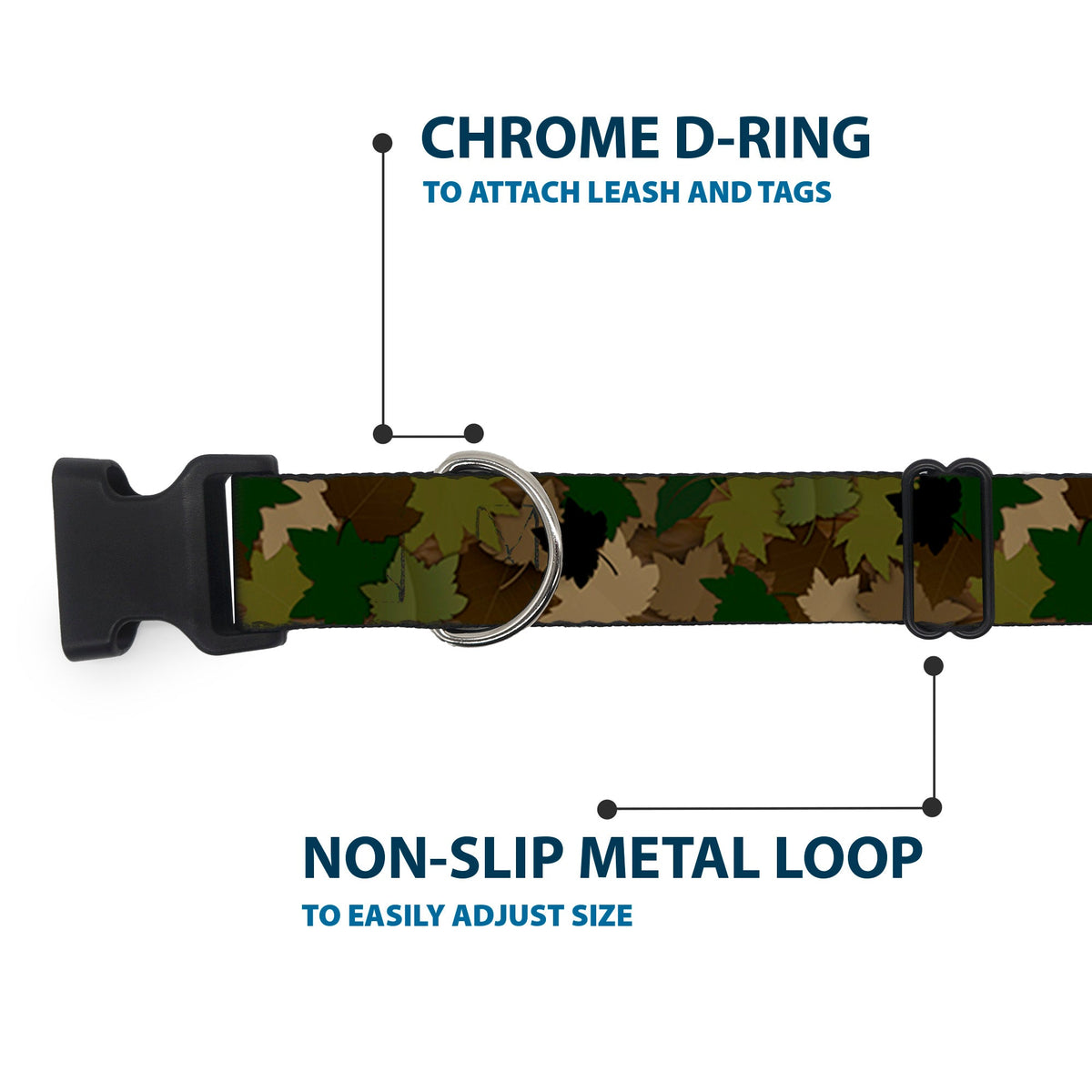 Plastic Clip Collar - Leaf Camo Browns/Greens/Black